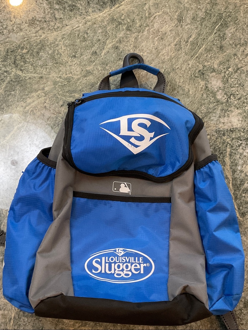 Louisville Slugger Kids Blue and Gray Backpack - Official Logo